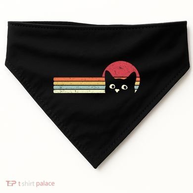 Retro Cat Cool Gift For Kitten Lovers USA-Made Doggie Bandana