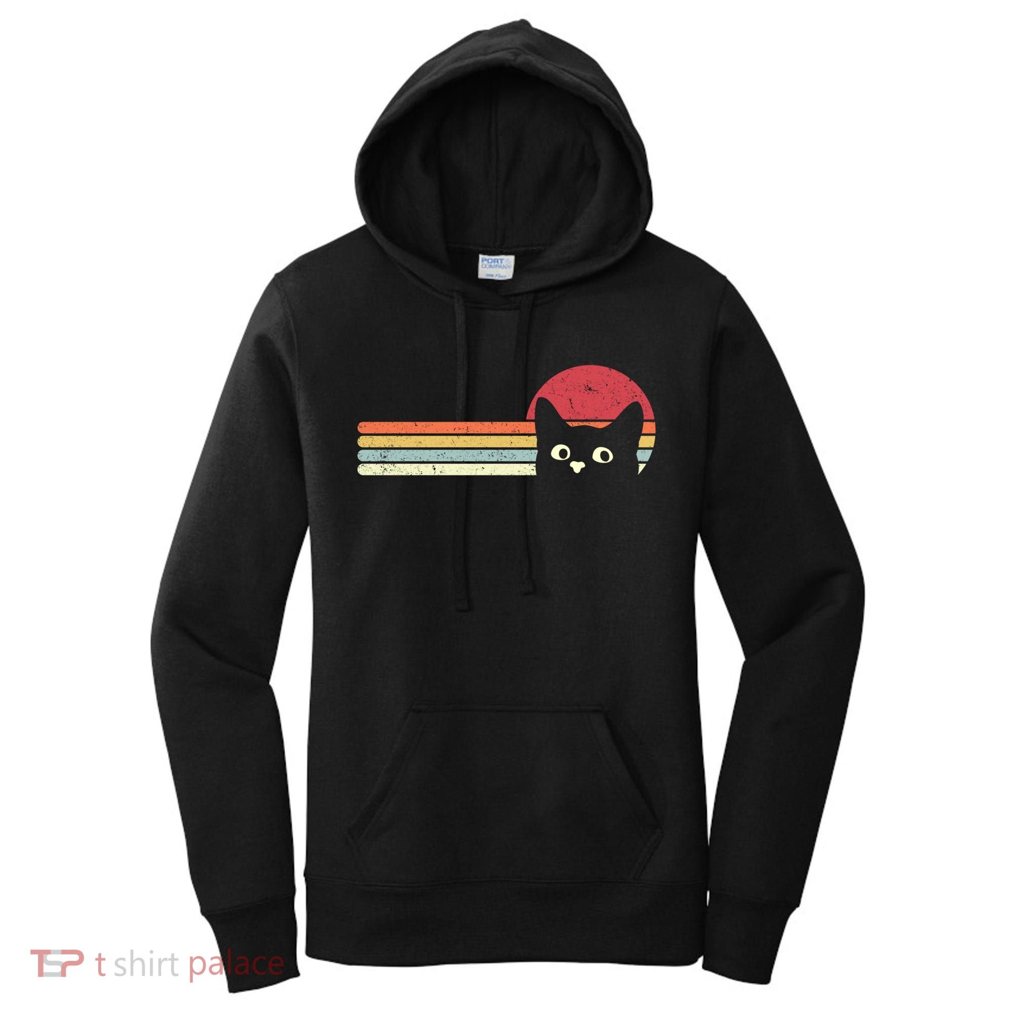 Retro Cat Cool Gift For Kitten Lovers Women's Hoodie