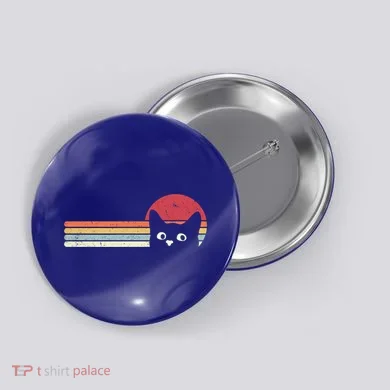 Retro Cat Cool Gift For Kitten Lovers Button