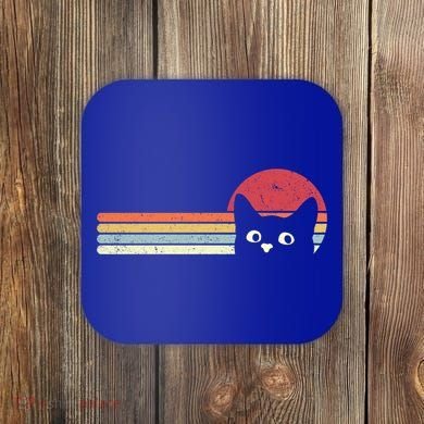 Retro Cat Cool Gift For Kitten Lovers Coaster