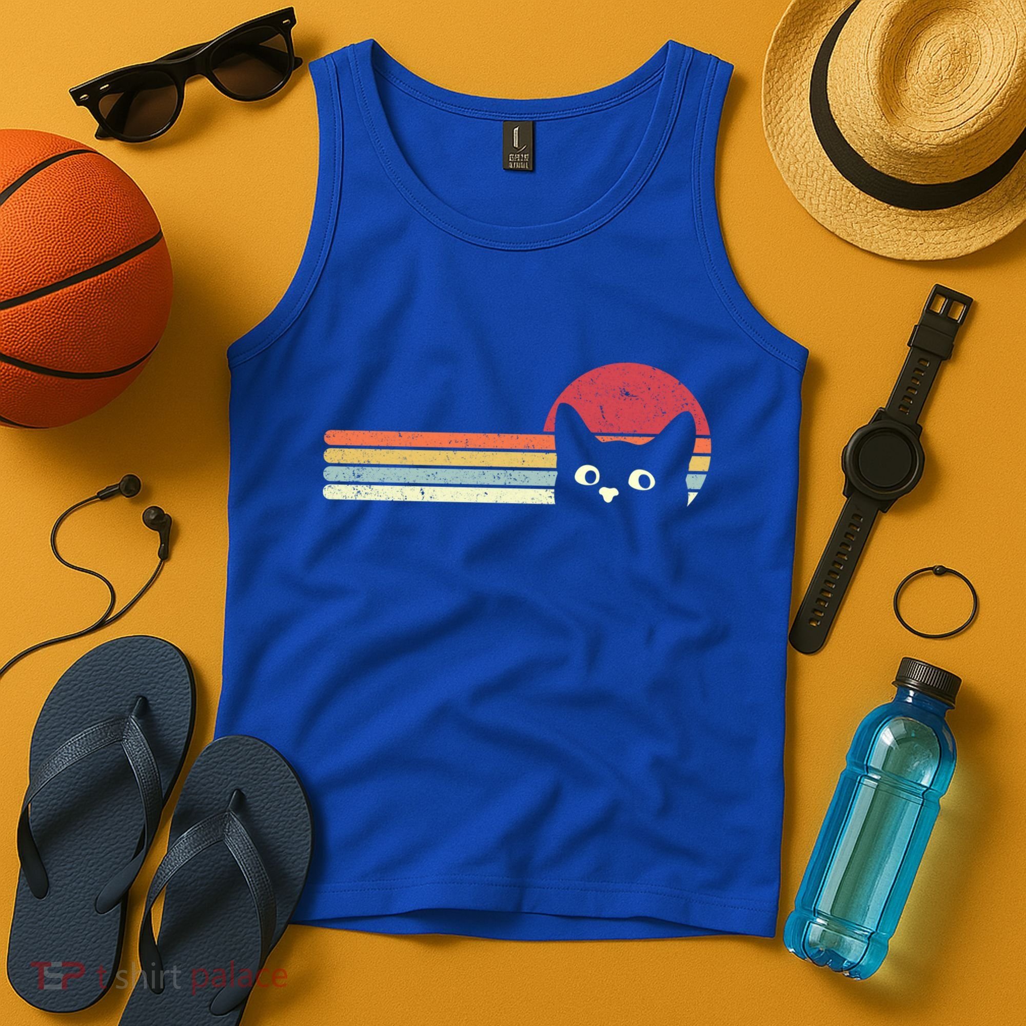 Retro Cat Cool Gift For Kitten Lovers Tank Top