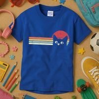 Retro Cat Cool Gift For Kitten Lovers Kids T-Shirt thumb 3