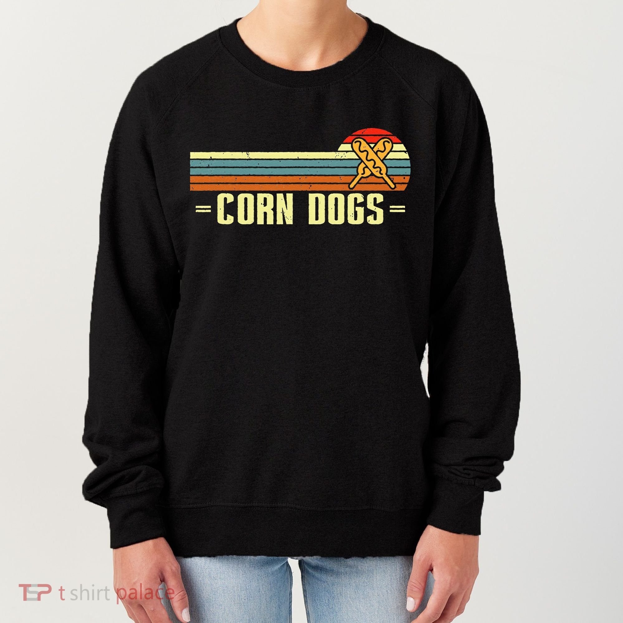 Retro Corn Dogs Make Hot Dogs On Stick Corn Dog Lover Women's Sweatshirt