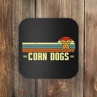 Retro Corn Dogs Make Hot Dogs On Stick Corn Dog Lover Coaster thumb 0