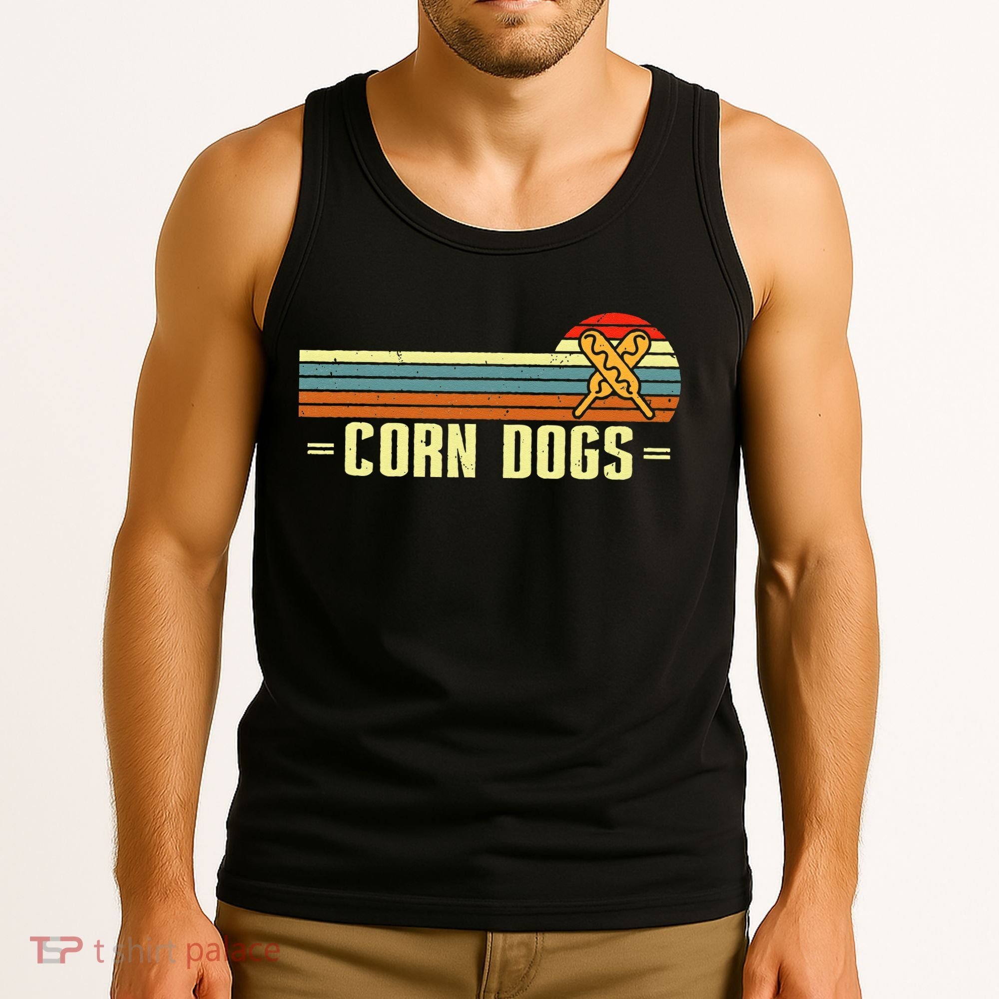 Retro Corn Dogs Make Hot Dogs On Stick Corn Dog Lover Tank Top