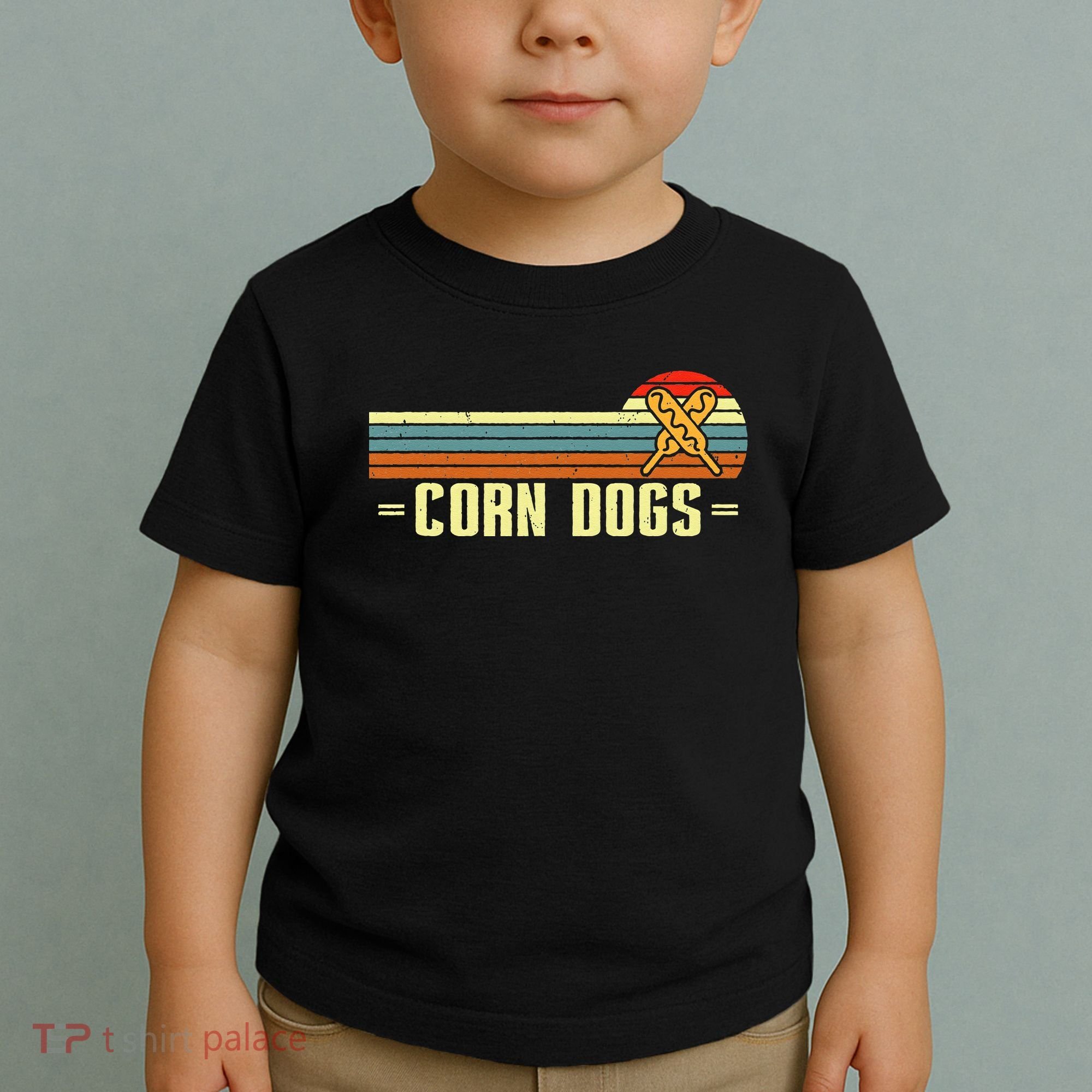 Retro Corn Dogs Make Hot Dogs On Stick Corn Dog Lover Toddler T-Shirt