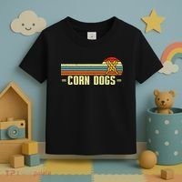 Retro Corn Dogs Make Hot Dogs On Stick Corn Dog Lover Toddler T-Shirt thumb 3