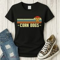 Retro Corn Dogs Make Hot Dogs On Stick Corn Dog Lover Women's T-Shirt thumb 3