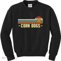 Retro Corn Dogs Make Hot Dogs On Stick Corn Dog Lover Kids Sweatshirt thumb 0