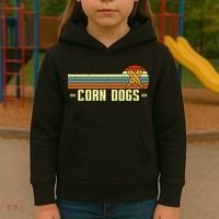 Retro Corn Dogs Make Hot Dogs On Stick Corn Dog Lover Kids Hoodie thumb 3