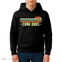 Retro Corn Dogs Make Hot Dogs On Stick Corn Dog Lover Kids Hoodie thumb 4