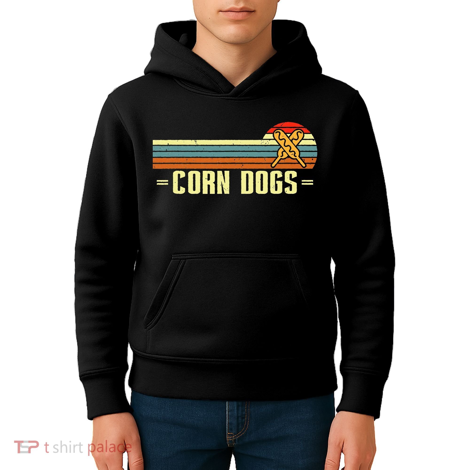 Retro Corn Dogs Make Hot Dogs On Stick Corn Dog Lover Kids Hoodie