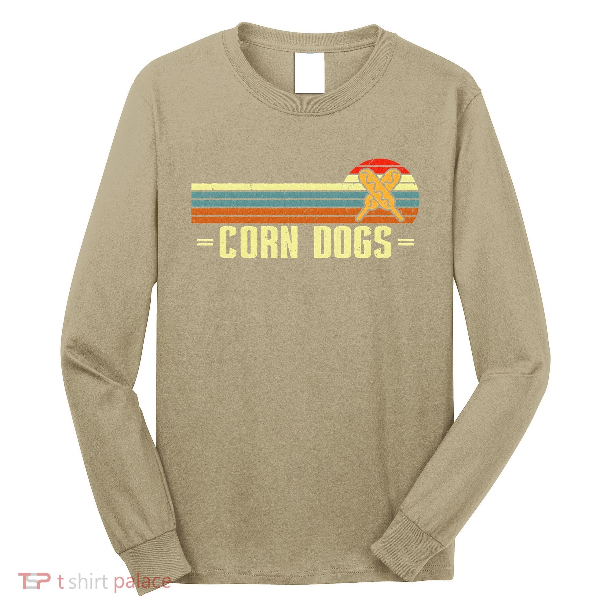 Retro Corn Dogs Make Hot Dogs On Stick Corn Dog Lover Long Sleeve Shirt