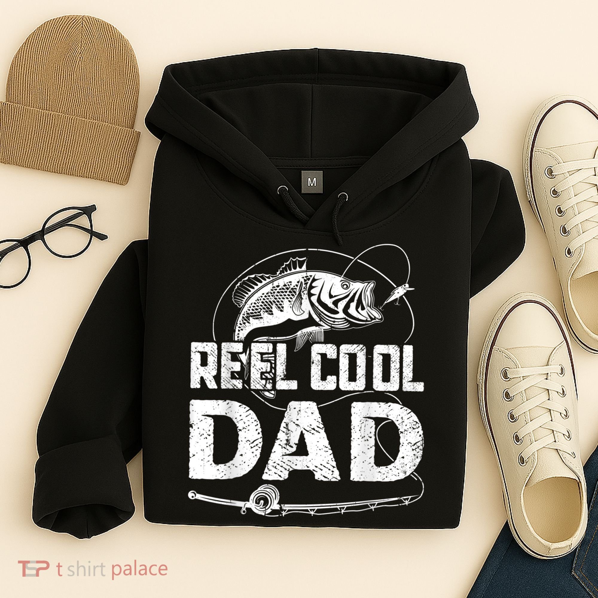 Reel Cool Dad Fishing Daddy Fathers Day Funny Hoodie