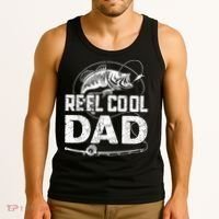 Reel Cool Dad Fishing Daddy Fathers Day Funny Tank Top thumb 3