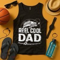 Reel Cool Dad Fishing Daddy Fathers Day Funny Tank Top thumb 4