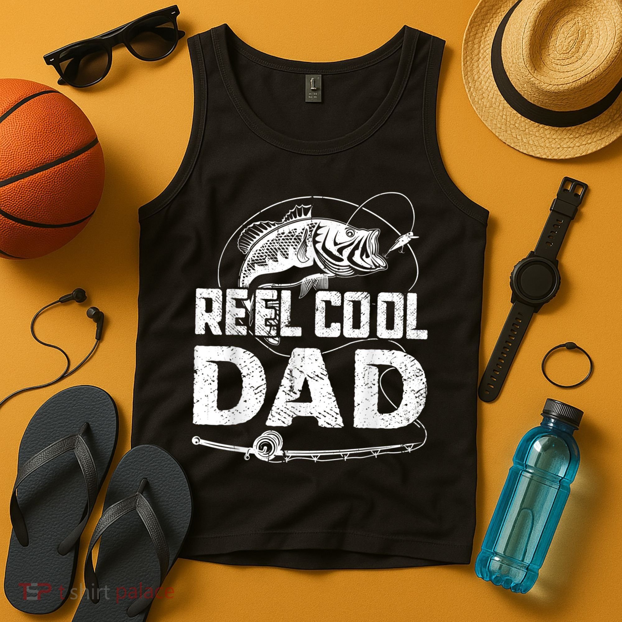 Reel Cool Dad Fishing Daddy Fathers Day Funny Tank Top