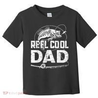 Reel Cool Dad Fishing Daddy Fathers Day Funny Toddler T-Shirt thumb 0