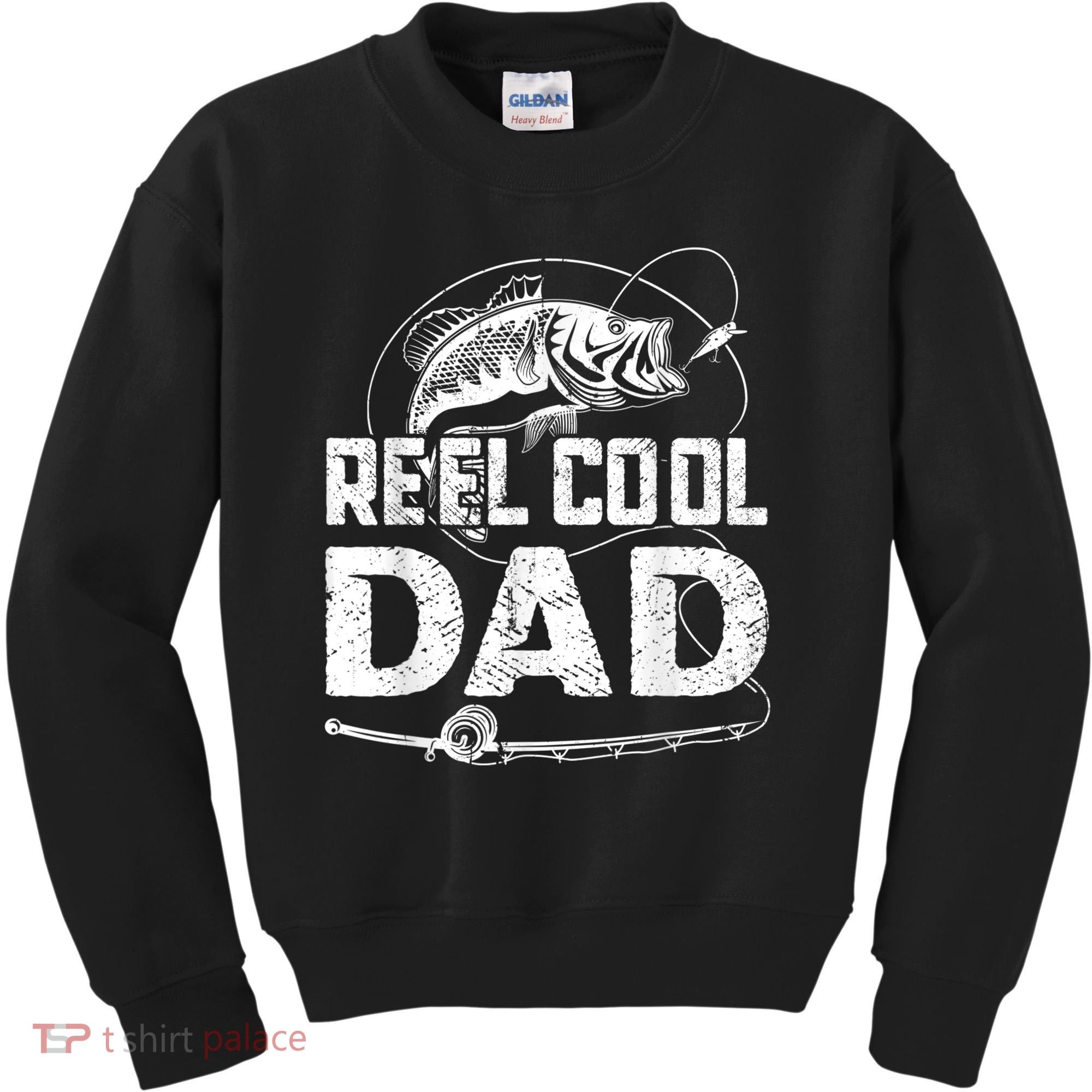 Reel Cool Dad Fishing Daddy Fathers Day Funny Kids Sweatshirt