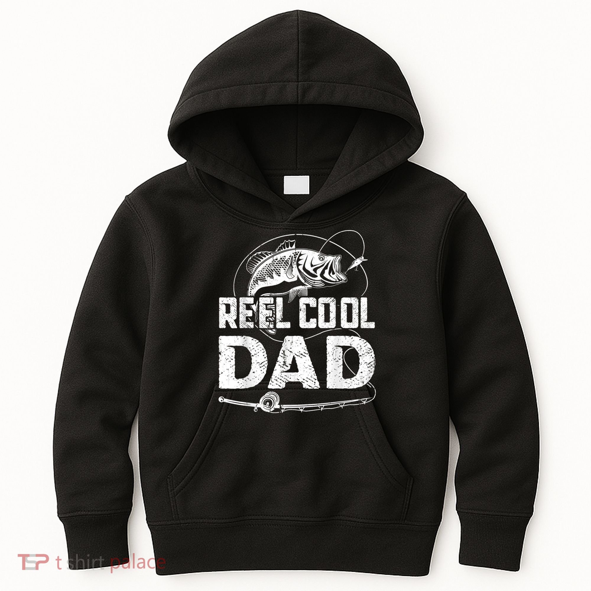 Reel Cool Dad Fishing Daddy Fathers Day Funny Kids Hoodie