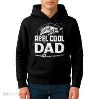 Reel Cool Dad Fishing Daddy Fathers Day Funny Kids Hoodie thumb 4
