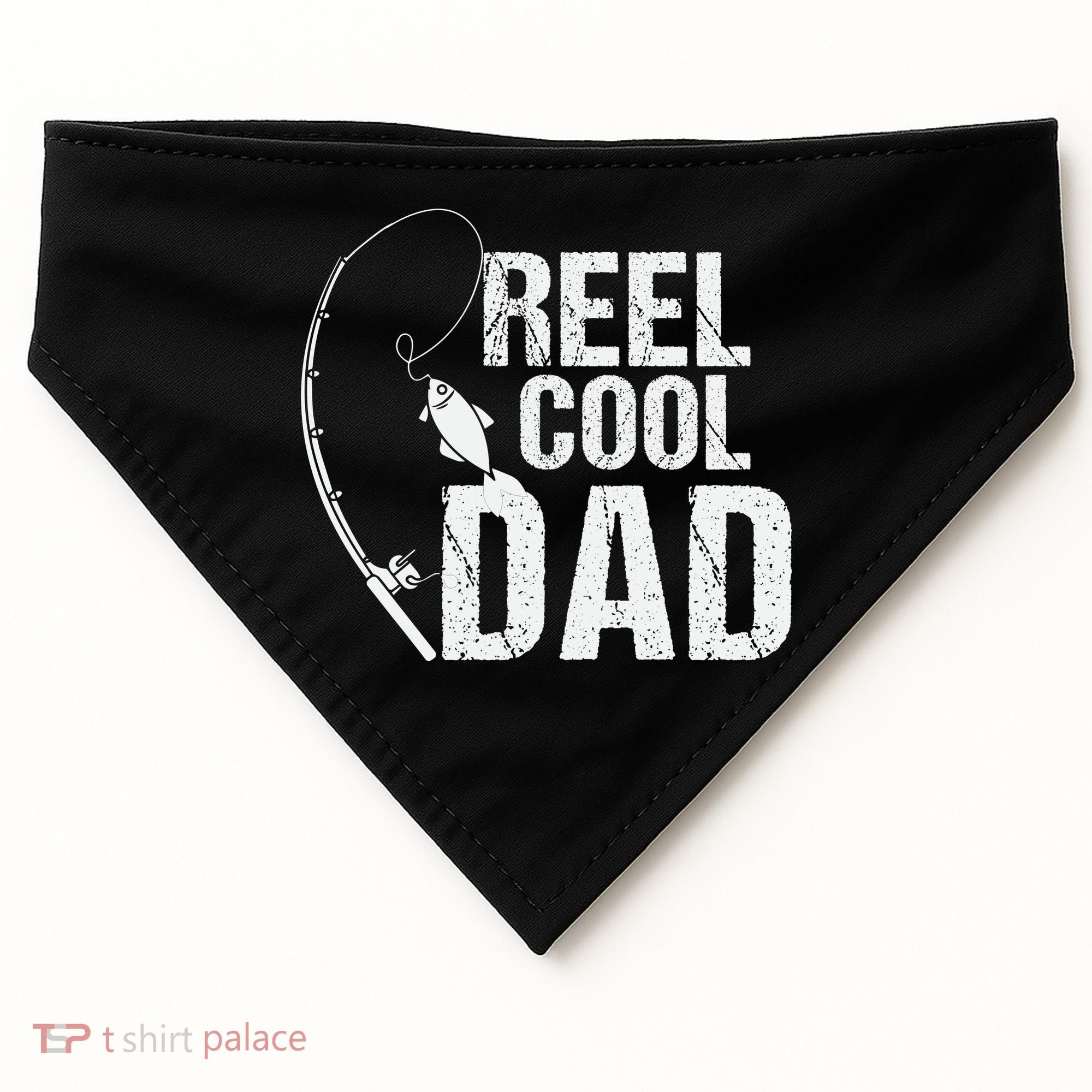 Reel Cool Dad Fishing Themed Graphic USA-Made Doggie Bandana