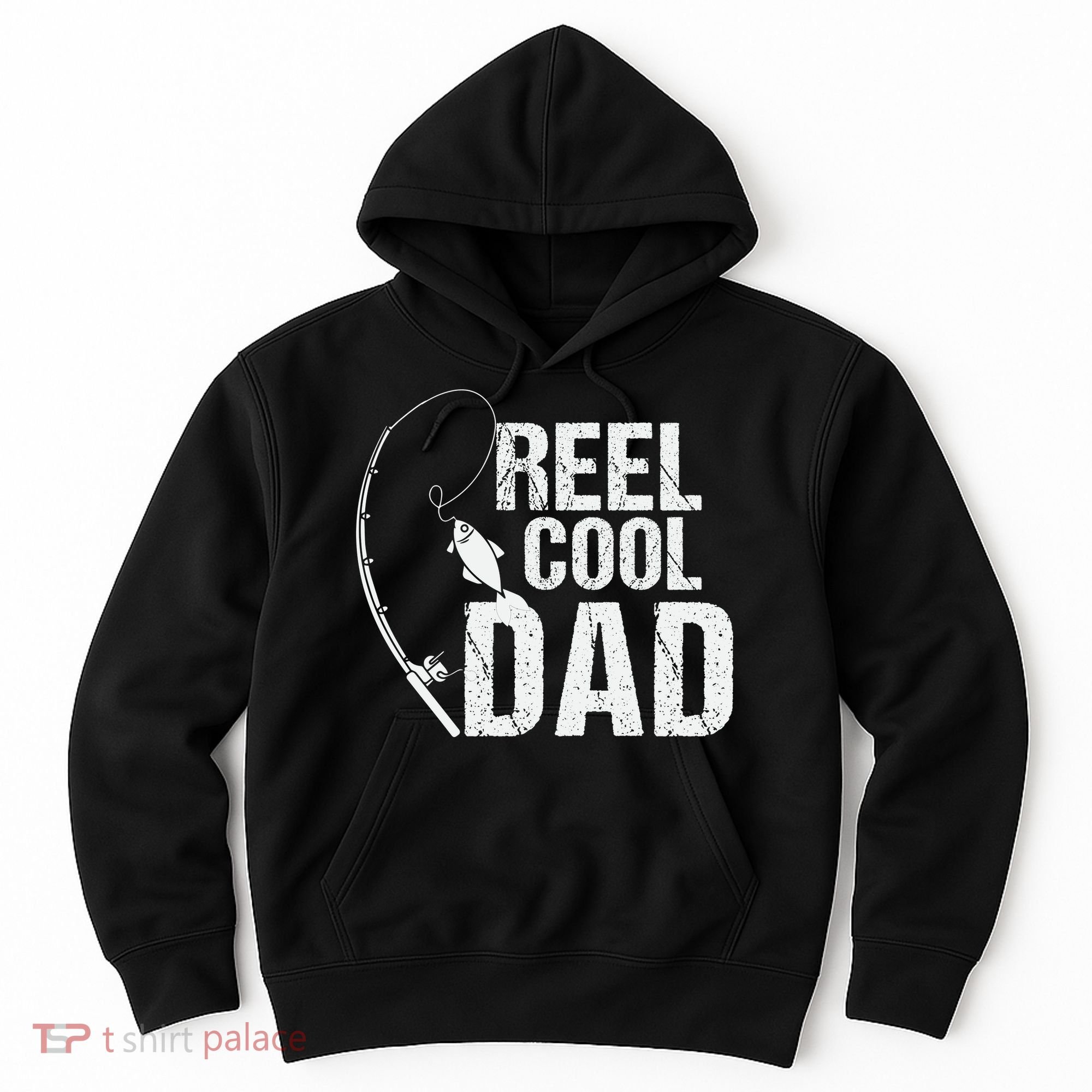 Reel Cool Dad Fishing Themed Graphic Hoodie