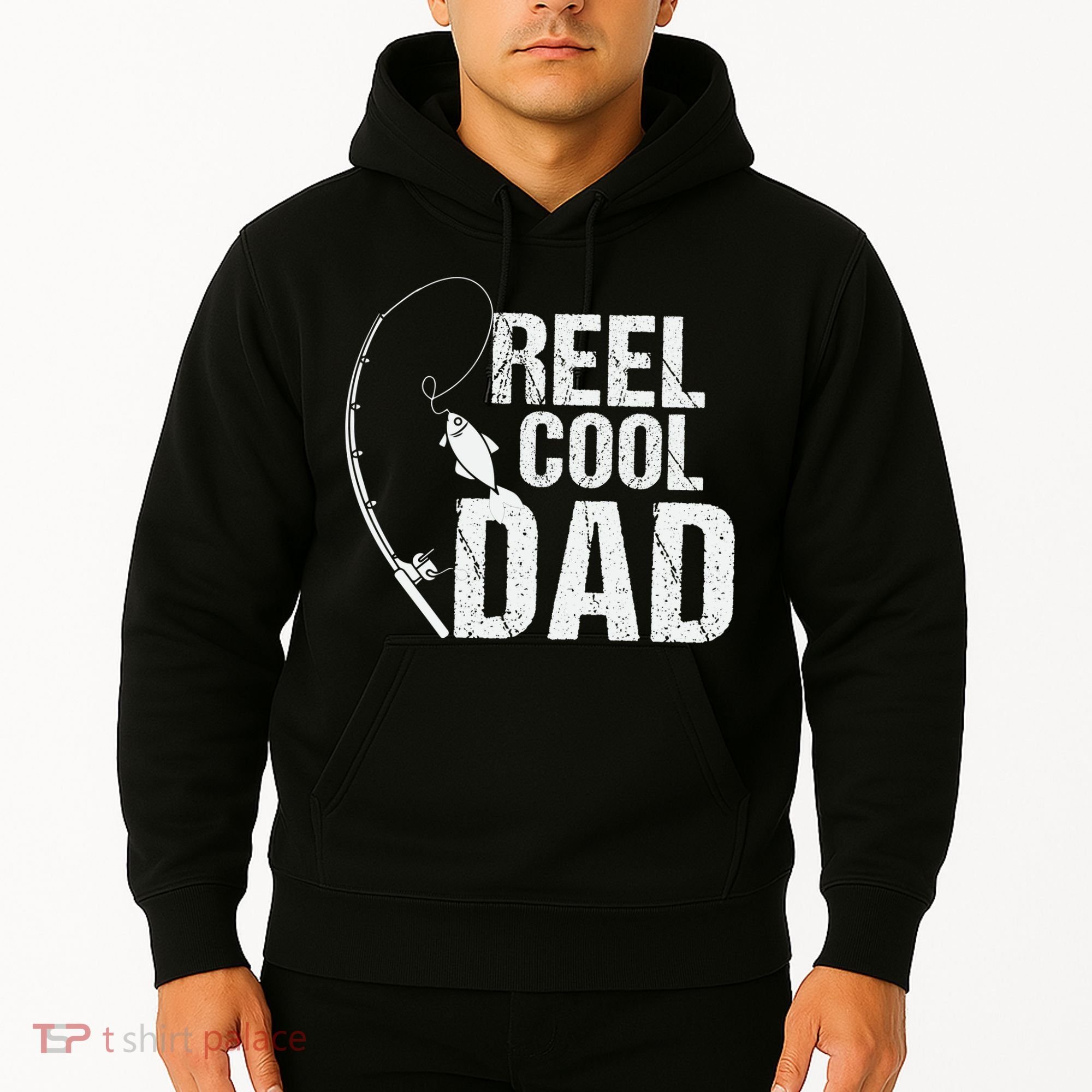 Reel Cool Dad Fishing Themed Graphic Hoodie