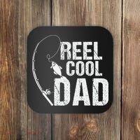 Reel Cool Dad Fishing Themed Graphic Coaster thumb 0