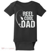 Reel Cool Dad Fishing Themed Graphic Baby Bodysuit thumb 0