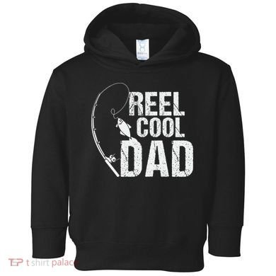 Reel Cool Dad Fishing Themed Graphic Toddler Hoodie
