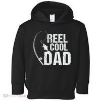 Reel Cool Dad Fishing Themed Graphic Toddler Hoodie thumb 0