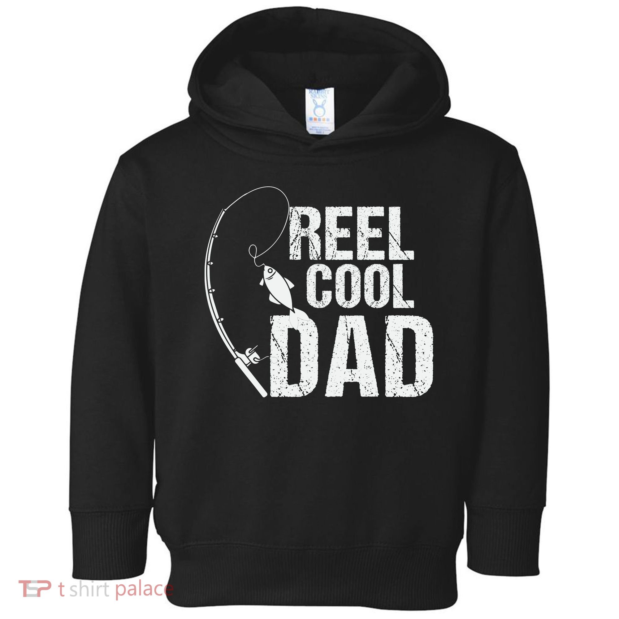 Reel Cool Dad Fishing Themed Graphic Toddler Hoodie