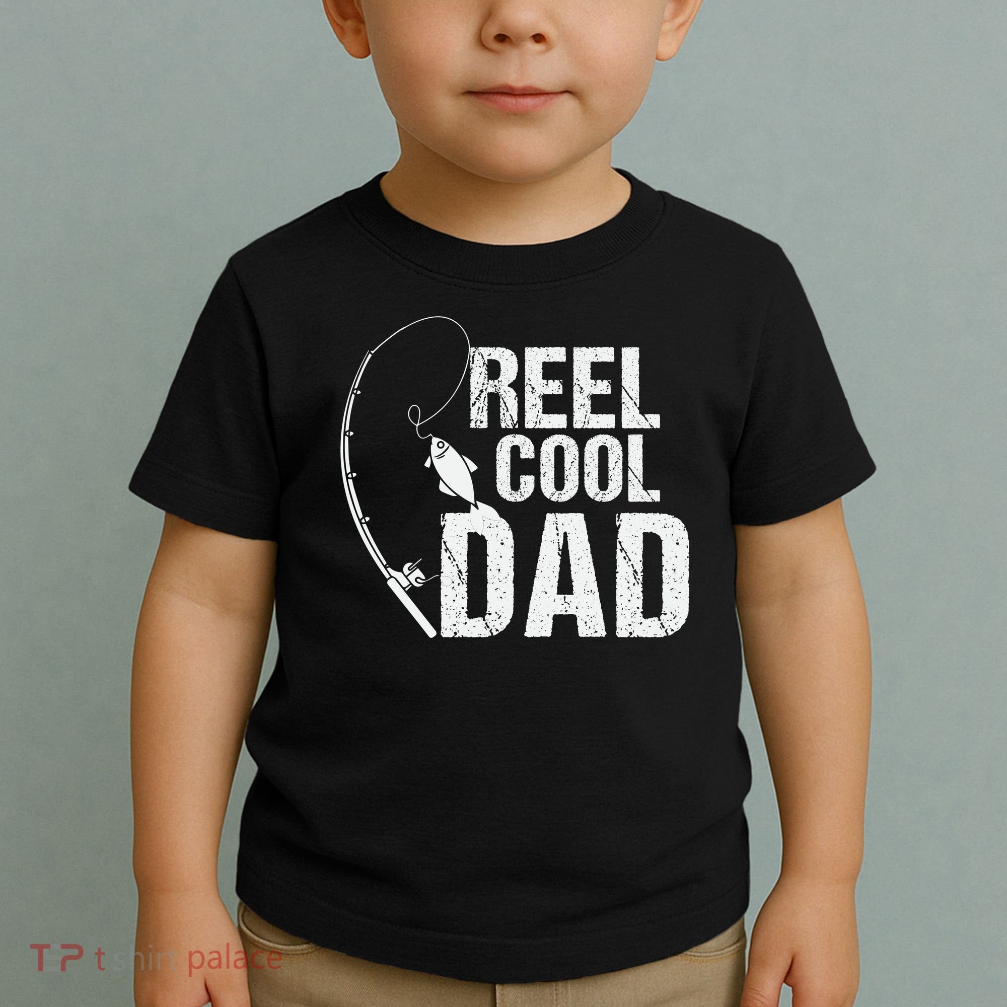 Reel Cool Dad Fishing Themed Graphic Toddler T-Shirt