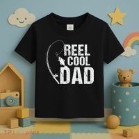 Reel Cool Dad Fishing Themed Graphic Toddler T-Shirt thumb 3