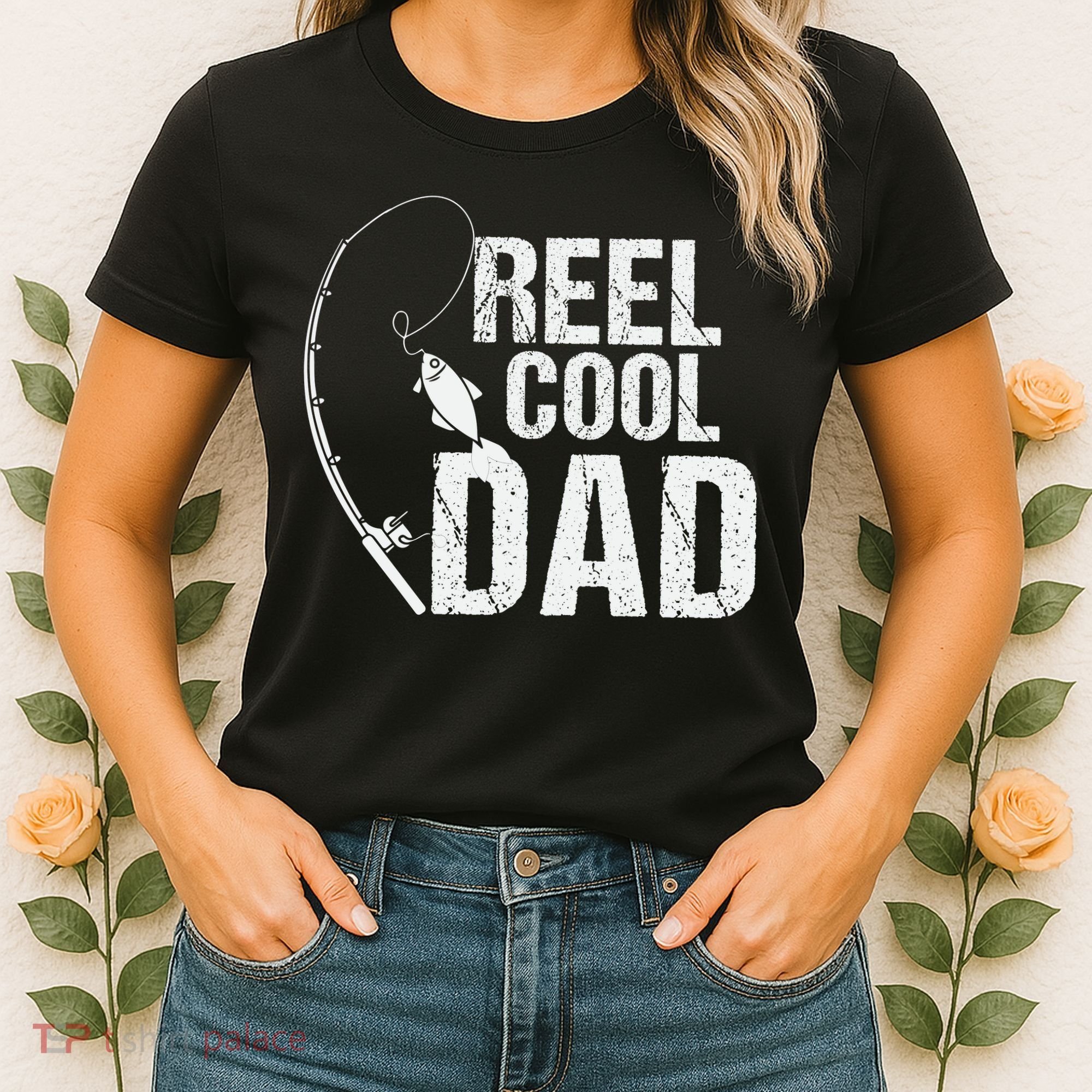 Reel Cool Dad Fishing Themed Graphic Women's T-Shirt