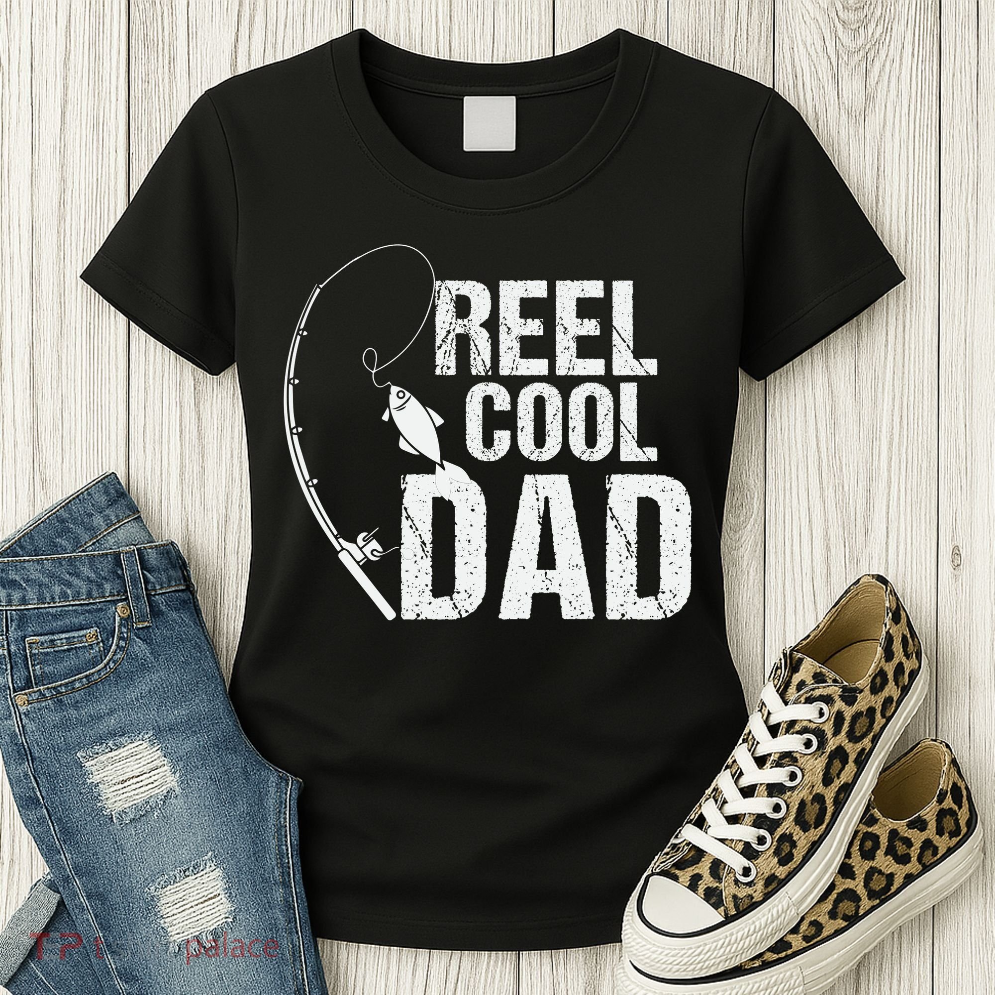 Reel Cool Dad Fishing Themed Graphic Women's T-Shirt