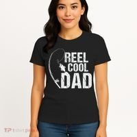 Reel Cool Dad Fishing Themed Graphic Women's T-Shirt thumb 4