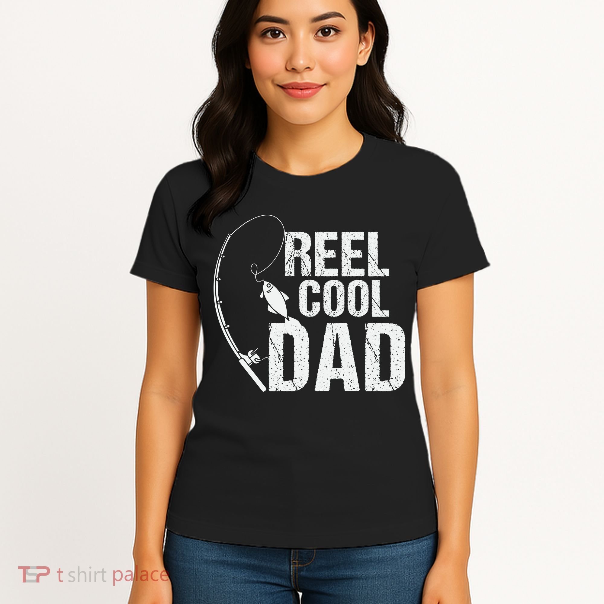 Reel Cool Dad Fishing Themed Graphic Women's T-Shirt