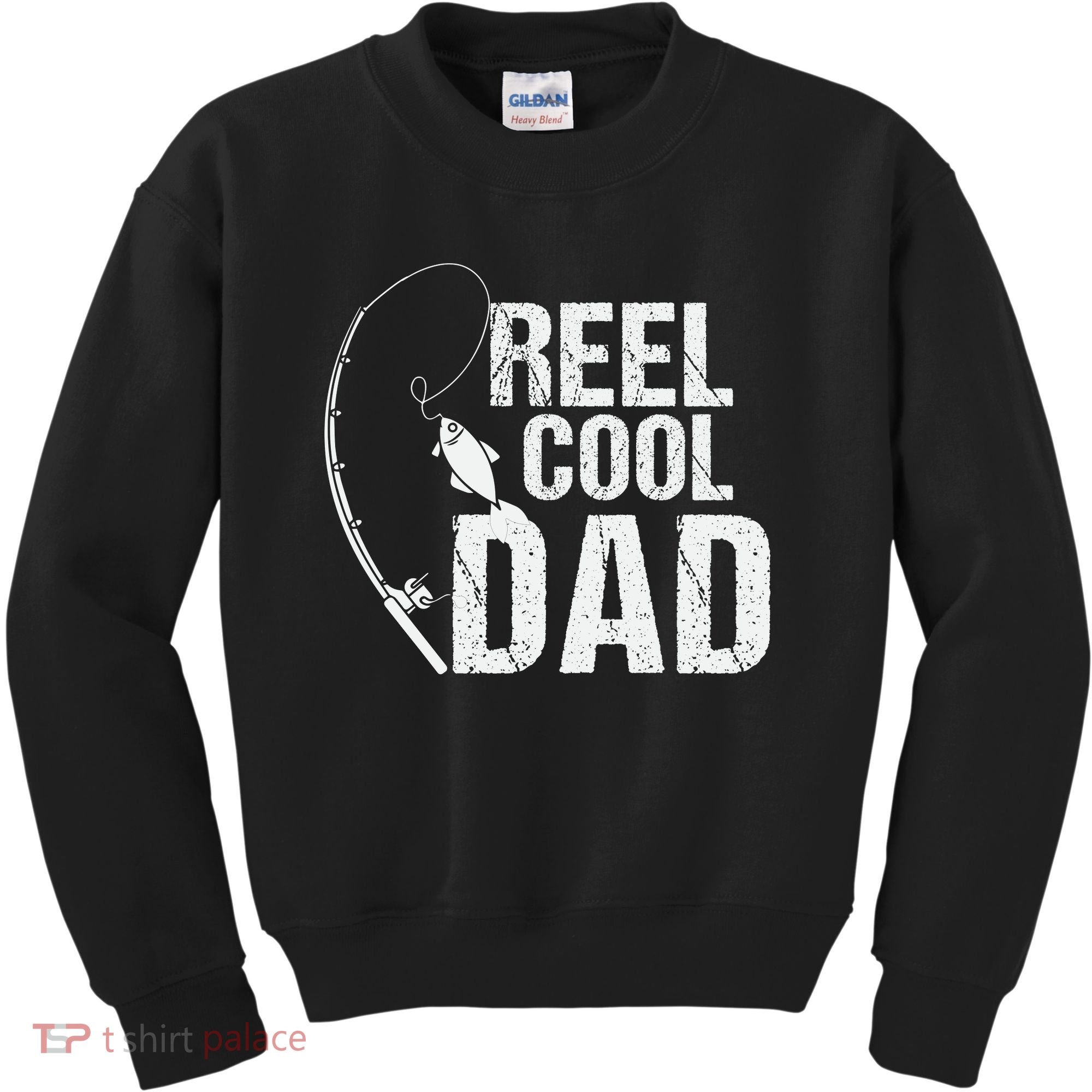 Reel Cool Dad Fishing Themed Graphic Kids Sweatshirt