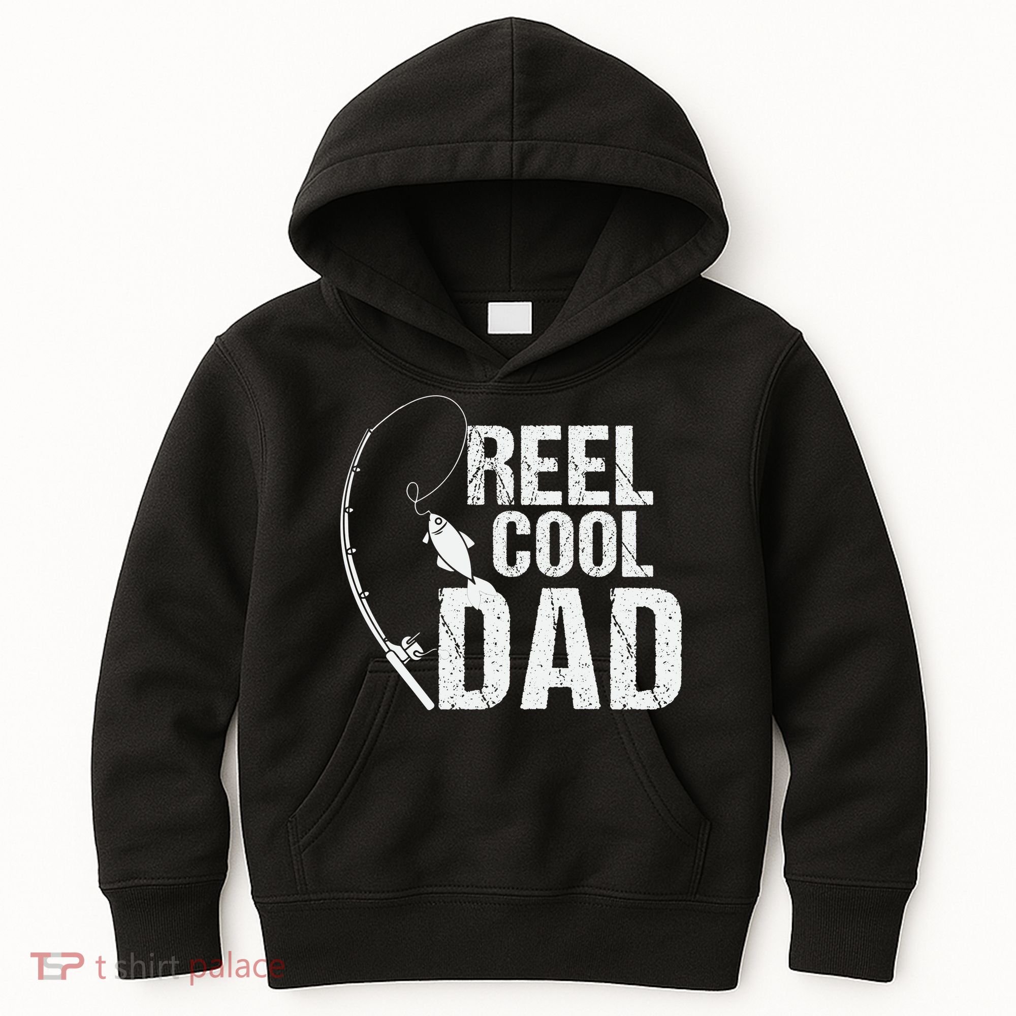 Reel Cool Dad Fishing Themed Graphic Kids Hoodie