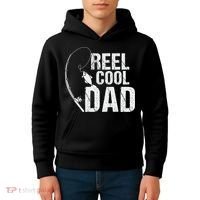 Reel Cool Dad Fishing Themed Graphic Kids Hoodie thumb 4