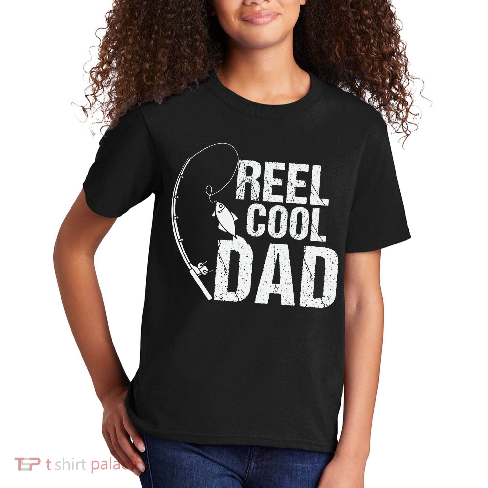 Reel Cool Dad Fishing Themed Graphic Kids T-Shirt