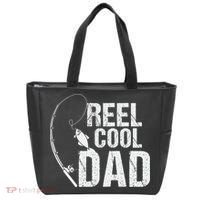 Reel Cool Dad Fishing Themed Graphic Tote Bag thumb 0