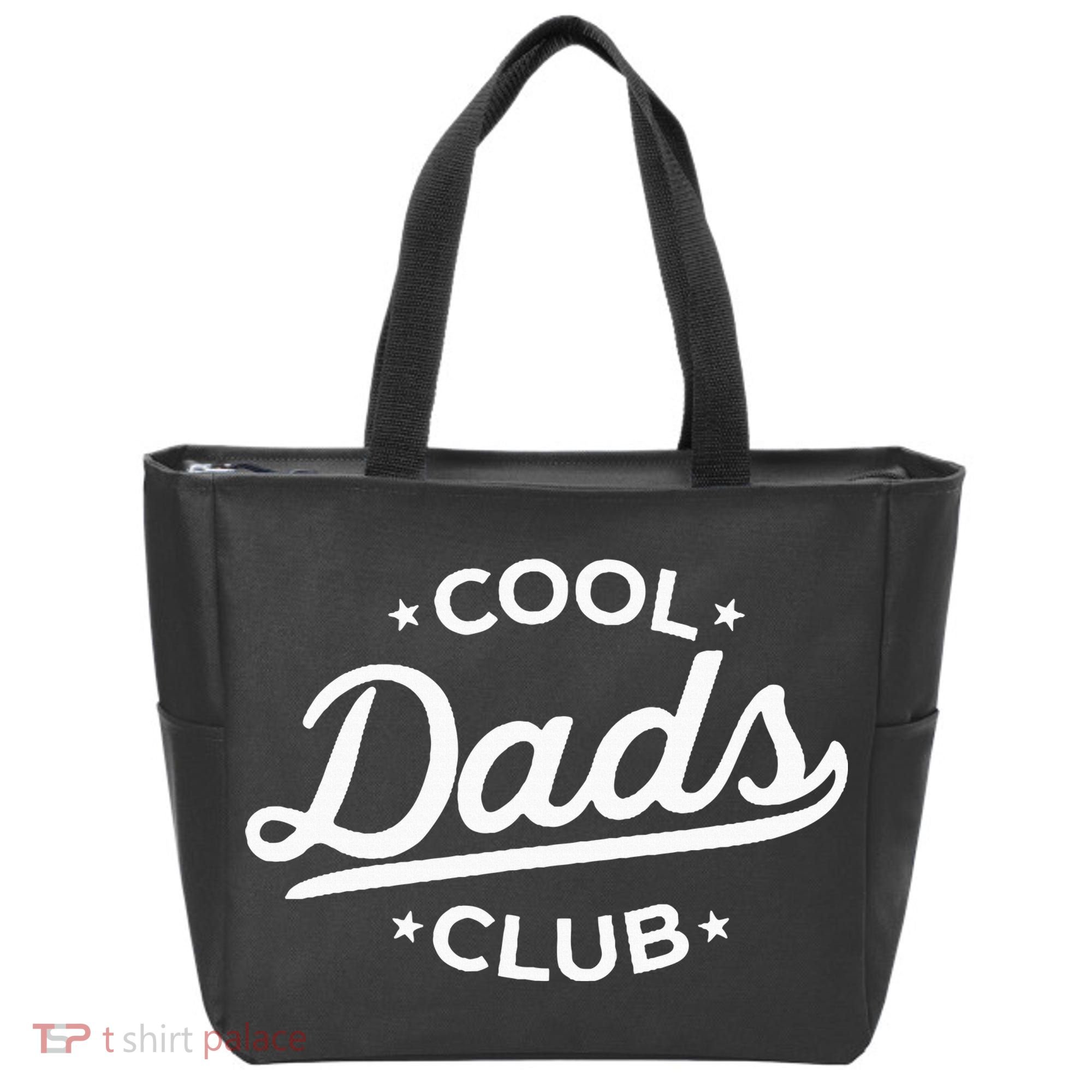 Retro Cool Dads Club Funny Dad Pocket Tote Bag