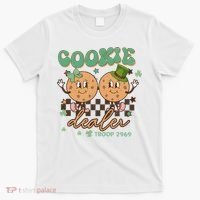 Retro Cookie Dealer St Patrick's Day Troop Number Girl Scout Girl Camping T-Shirt thumb 0
