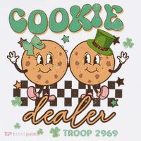 Retro Cookie Dealer St Patrick's Day Troop Number Girl Scout Girl Camping T-Shirt thumb 7