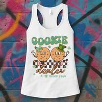 Retro Cookie Dealer St Patrick's Day Troop Number Girl Scout Girl Camping Women's Tank Top thumb 3