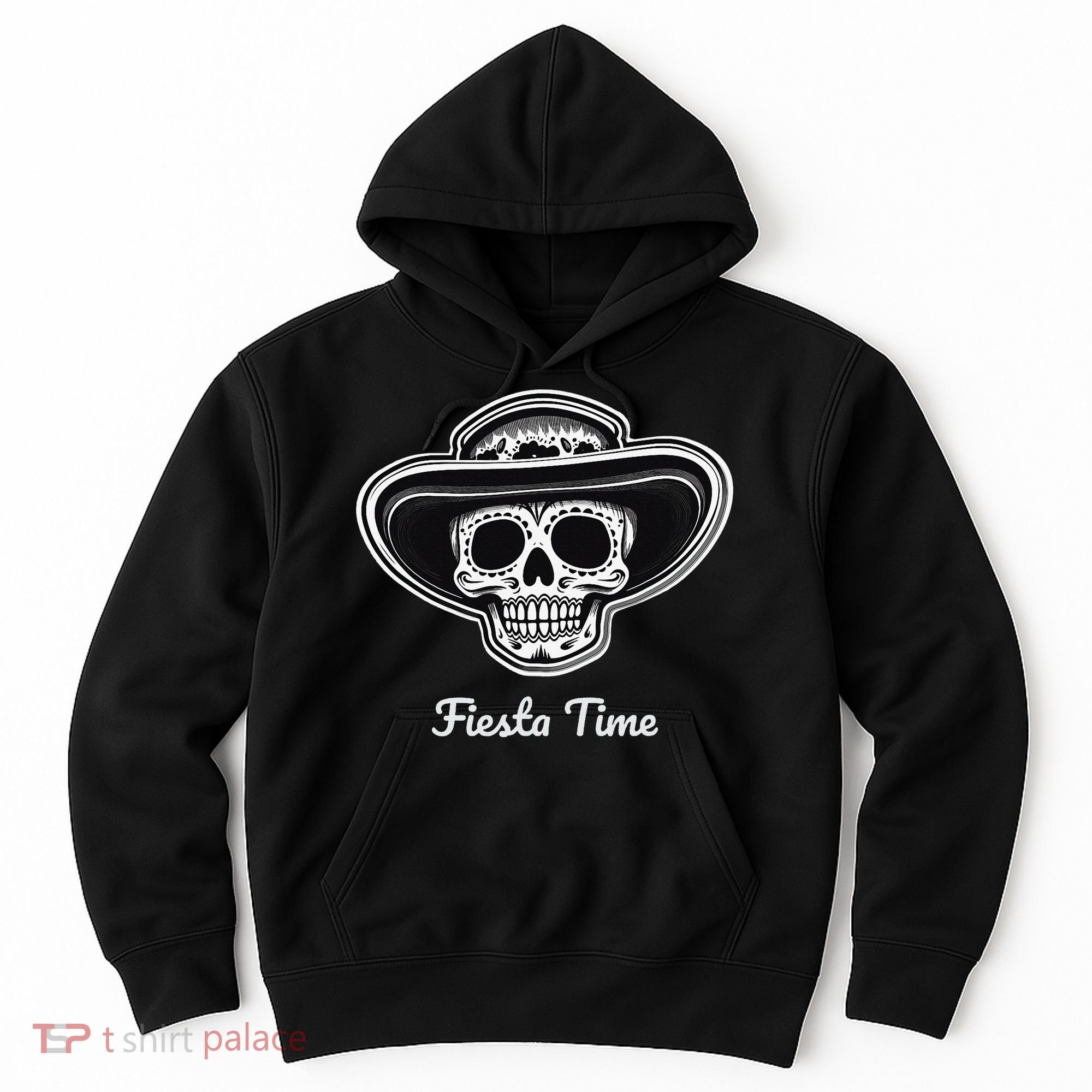 Retro Cinco de Mayo Sugar Candy Skull Fiesta Time Hoodie