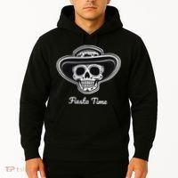 Retro Cinco de Mayo Sugar Candy Skull Fiesta Time Hoodie thumb 2